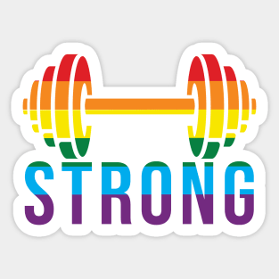 Pride Month STRONG Pride Rainbow Barbell for Bodybuilders Sticker